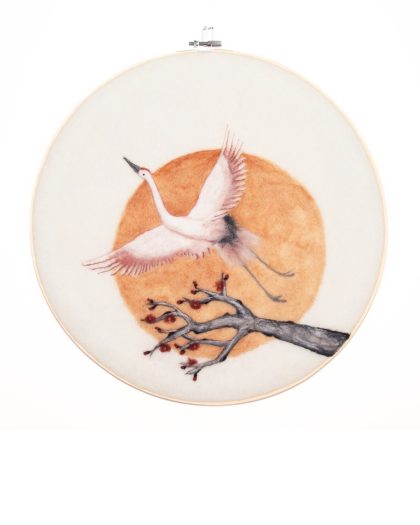 wolschilderij kraanvogel